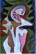 Ernst Ludwig Kirchner Lovers (The kiss) oil painting